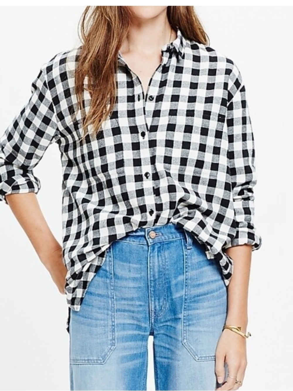 Madewell Flannel Oversized Boyshirt in Buffalo Check 100% Cotton E4760 Small